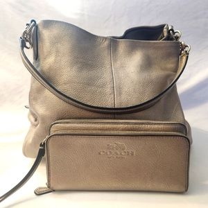 Coach Phoebe Shoulder Bag Metallic Leather